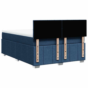Κρεβάτι Boxspring με Στρώμα Μπλε 140x190 εκ. Υφασμάτινο - Pakobazaar