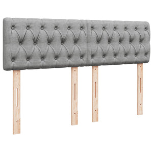 Κρεβάτι Boxspring με Στρώμα Ανοιχτό Γκρι 140x190 εκ. Υφασμάτινο - Pakobazaar