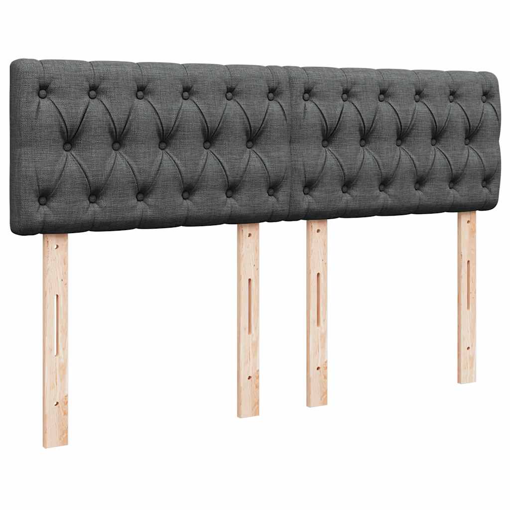 Κρεβάτι Boxspring με Στρώμα Σκούρο Γκρι 140x190 εκ. Υφασμάτινο - Pakobazaar
