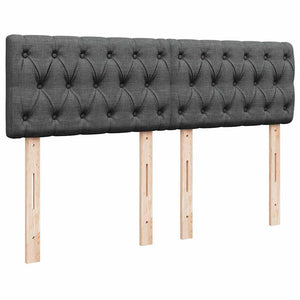 Κρεβάτι Boxspring με Στρώμα Σκούρο Γκρι 140x190 εκ. Υφασμάτινο - Pakobazaar