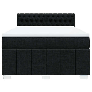 Κρεβάτι Boxspring με Στρώμα Μαύρο 140x190 εκ. Υφασμάτινο - Pakobazaar