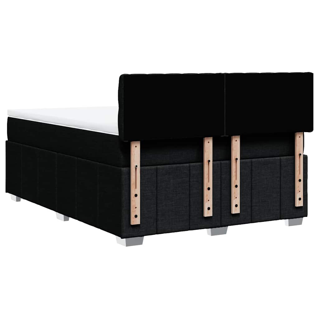 Κρεβάτι Boxspring με Στρώμα Μαύρο 140x190 εκ. Υφασμάτινο - Pakobazaar