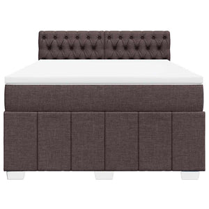 Κρεβάτι Boxspring με Στρώμα Σκούρο Καφέ 140x190 εκ. Υφασμάτινο