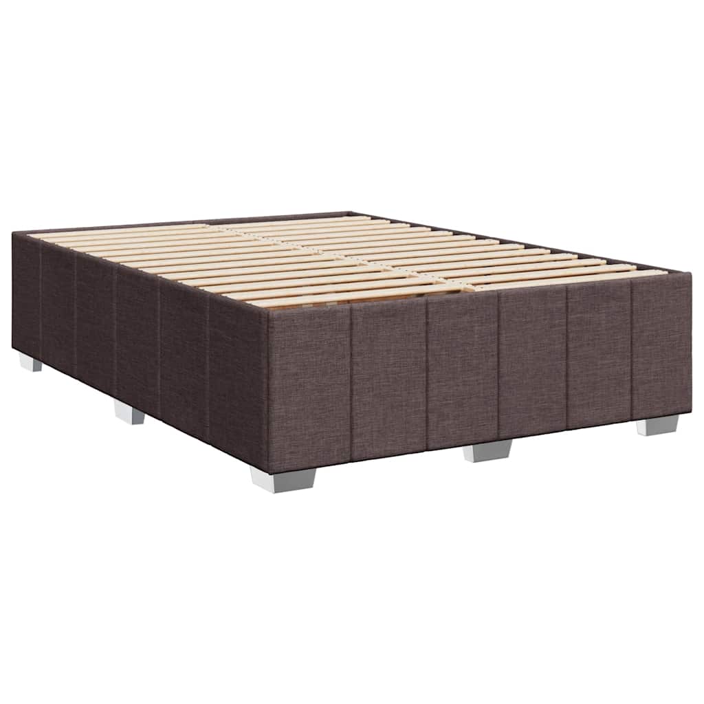 Κρεβάτι Boxspring με Στρώμα Σκούρο Καφέ 140x190 εκ. Υφασμάτινο