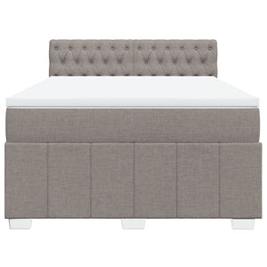 Κρεβάτι Boxspring με Στρώμα Taupe 140x190 εκ. Υφασμάτινο - Pakobazaar