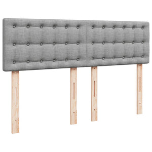 Κρεβάτι Boxspring με Στρώμα Ανοιχτό Γκρι 140x190 εκ. Υφασμάτινο - Pakobazaar