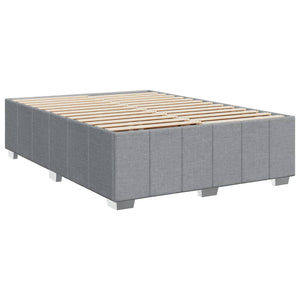 Κρεβάτι Boxspring με Στρώμα Ανοιχτό Γκρι 140x190 εκ. Υφασμάτινο - Pakobazaar