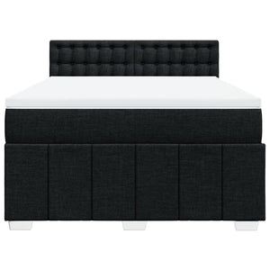 Κρεβάτι Boxspring με Στρώμα Μαύρο 140x190 εκ. Υφασμάτινο - Pakobazaar