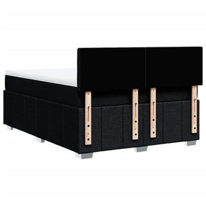Κρεβάτι Boxspring με Στρώμα Μαύρο 140x190 εκ. Υφασμάτινο - Pakobazaar