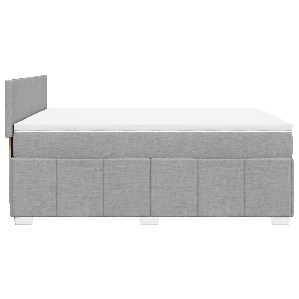 Κρεβάτι Boxspring με Στρώμα Ανοιχτό Γκρι 140x200 εκ. Υφασμάτινο