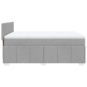 Κρεβάτι Boxspring με Στρώμα Ανοιχτό Γκρι 140x200 εκ. Υφασμάτινο