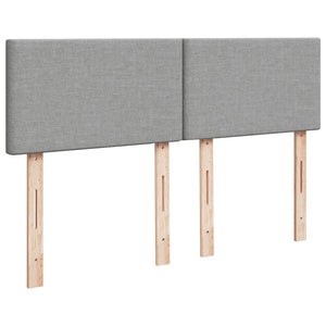 Κρεβάτι Boxspring με Στρώμα Ανοιχτό Γκρι 140x200 εκ. Υφασμάτινο