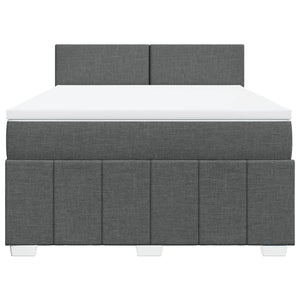 Κρεβάτι Boxspring με Στρώμα Σκούρο Γκρι 140x200 εκ Υφασμάτινο - Pakobazaar