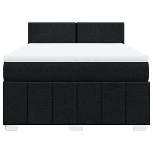 Κρεβάτι Boxspring με Στρώμα Μαύρο 140x200 εκ. Υφασμάτινο - Pakobazaar