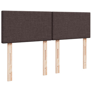 Κρεβάτι Boxspring με Στρώμα Σκούρο Καφέ 140x200 εκ Υφασμάτινο