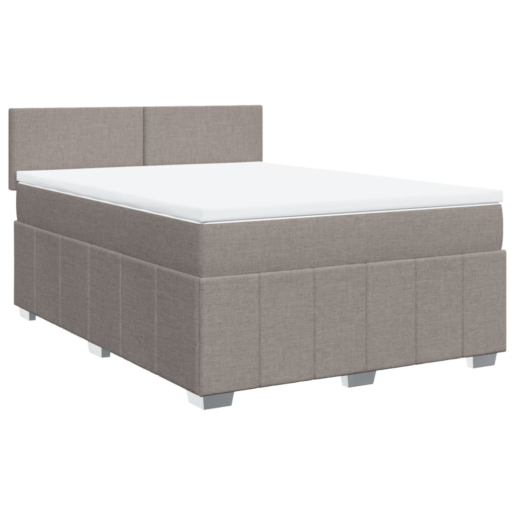 Κρεβάτι Boxspring με Στρώμα Taupe 140x200 εκ. Υφασμάτινο