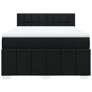 Κρεβάτι Boxspring με Στρώμα Μαύρο 140x200 εκ. Υφασμάτινο - Pakobazaar