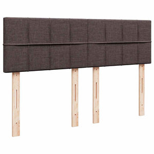 Κρεβάτι Boxspring με Στρώμα Σκούρο Καφέ 140x200 εκ Υφασμάτινο