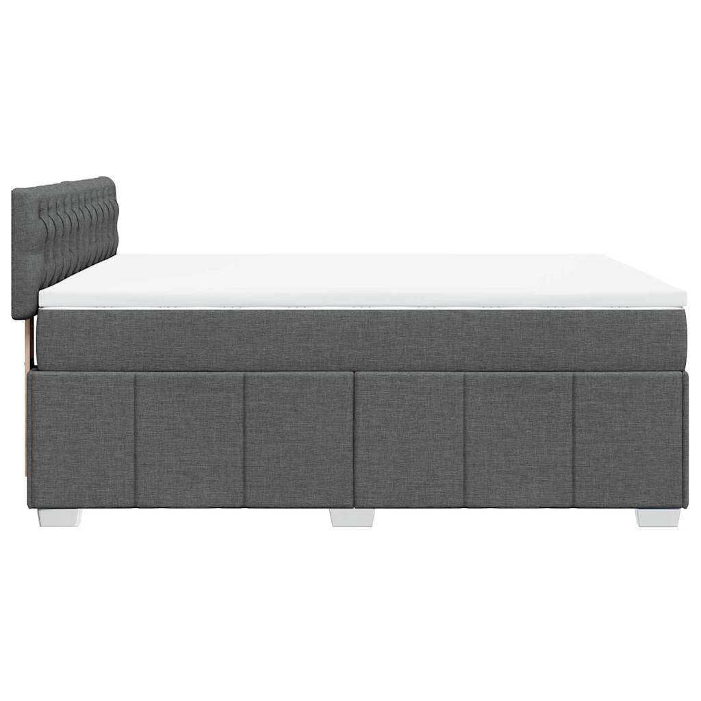 Κρεβάτι Boxspring με Στρώμα Σκούρο Γκρι 140x200 εκ Υφασμάτινο - Pakobazaar