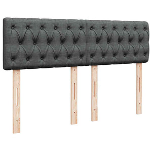 Κρεβάτι Boxspring με Στρώμα Σκούρο Γκρι 140x200 εκ Υφασμάτινο - Pakobazaar