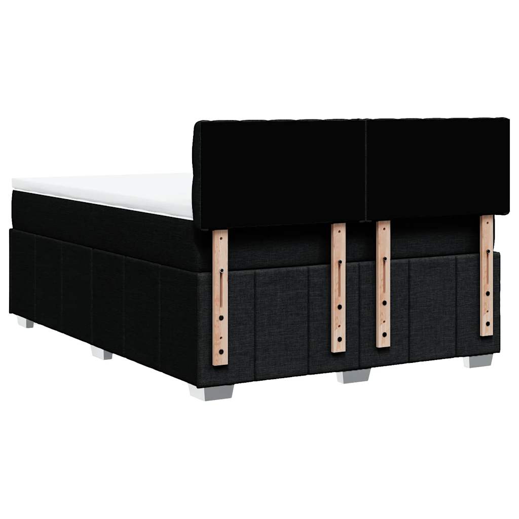 Κρεβάτι Boxspring με Στρώμα Μαύρο 140x200 εκ. Υφασμάτινο - Pakobazaar