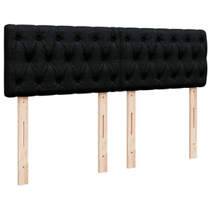 Κρεβάτι Boxspring με Στρώμα Μαύρο 140x200 εκ. Υφασμάτινο - Pakobazaar