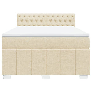 Κρεβάτι Boxspring με Στρώμα Κρεμ 140x200 εκ. Υφασμάτινο