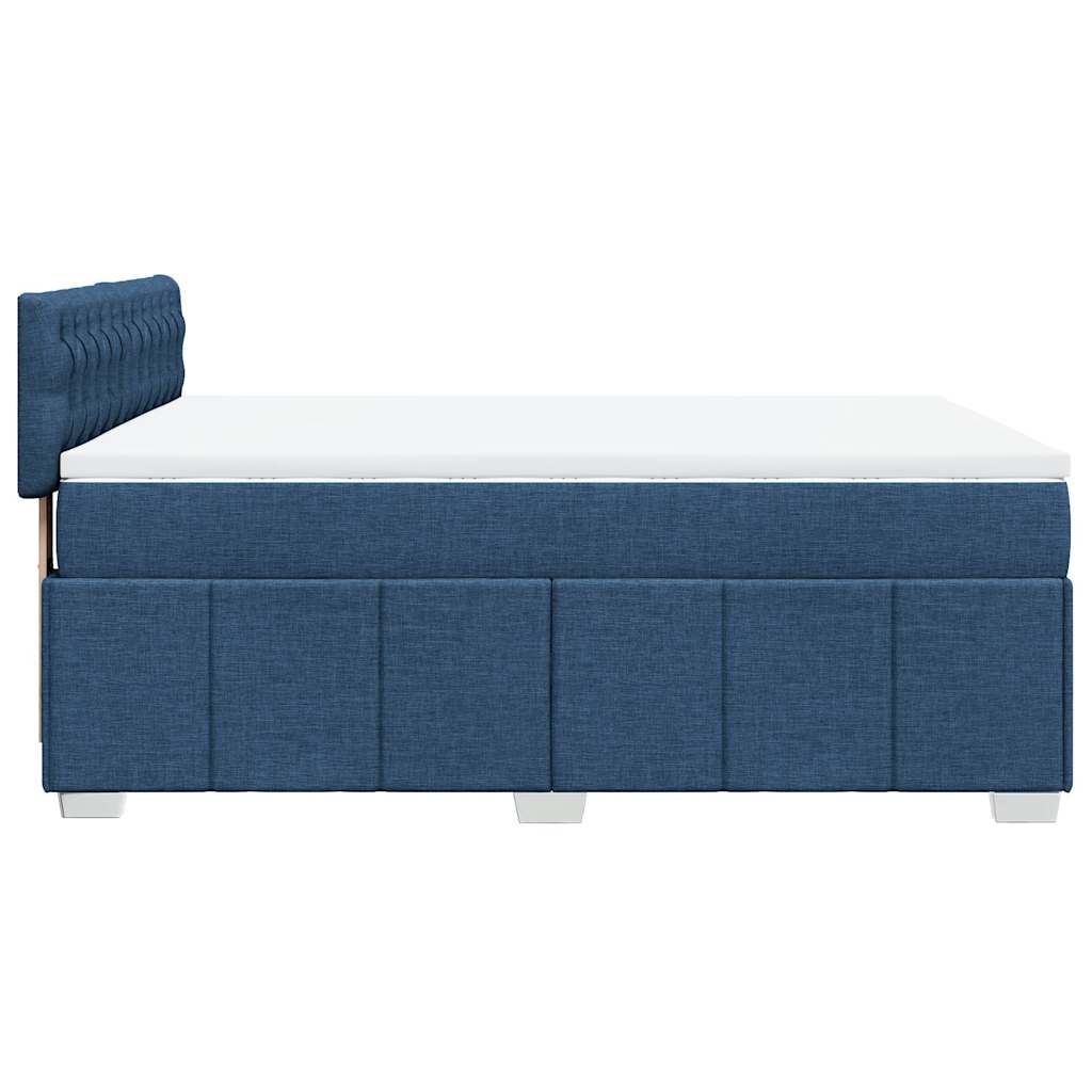 Κρεβάτι Boxspring με Στρώμα Μπλε 140x200 εκ. Υφασμάτινο