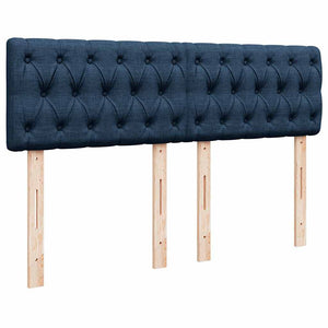 Κρεβάτι Boxspring με Στρώμα Μπλε 140x200 εκ. Υφασμάτινο