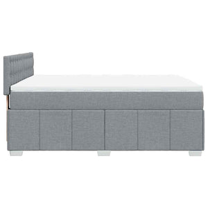 Κρεβάτι Boxspring με Στρώμα Ανοιχτό Γκρι 140x200 εκ. Υφασμάτινο