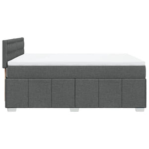 Κρεβάτι Boxspring με Στρώμα Σκούρο Γκρι 140x200 εκ Υφασμάτινο - Pakobazaar