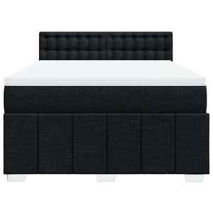 Κρεβάτι Boxspring με Στρώμα Μαύρο 140x200 εκ. Υφασμάτινο - Pakobazaar