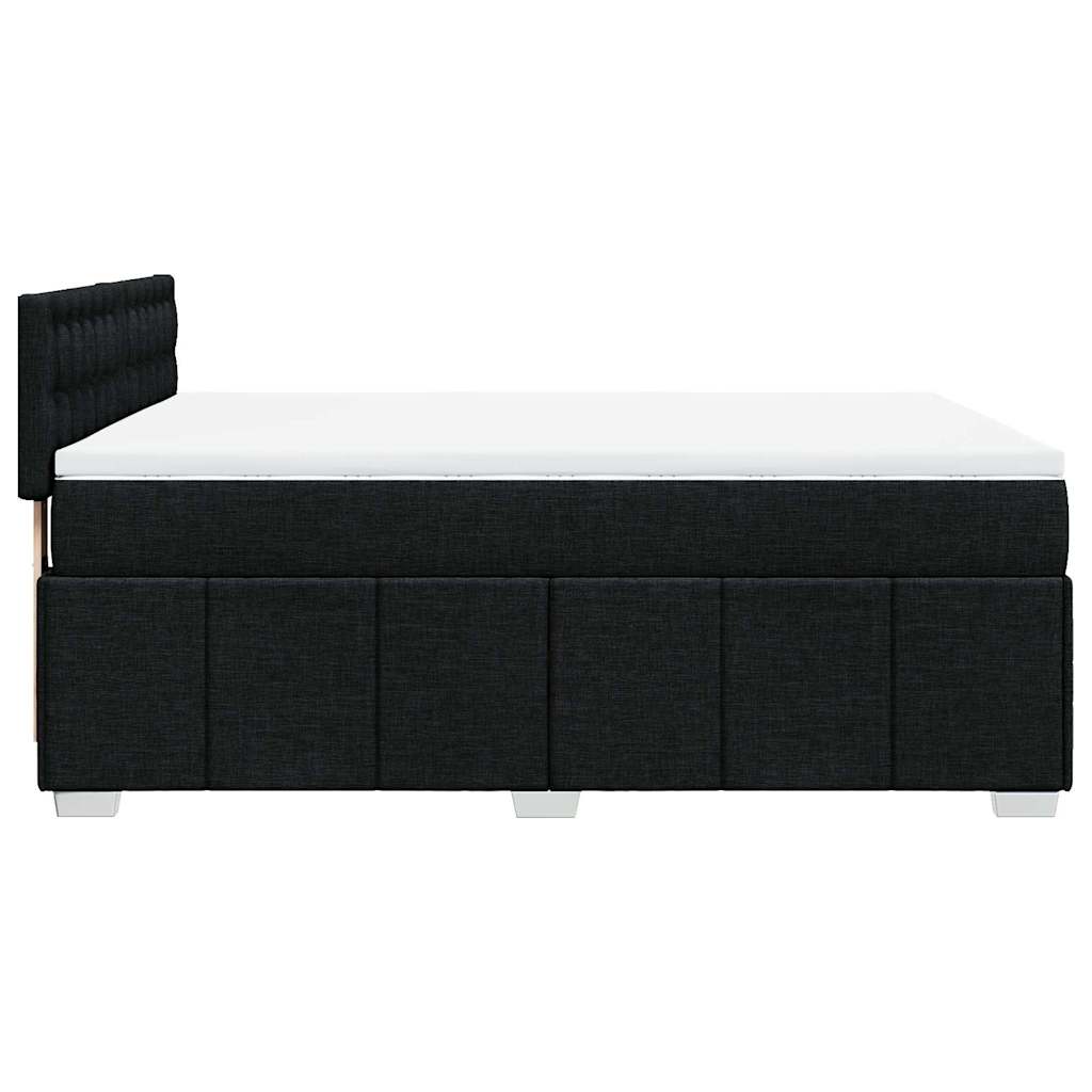 Κρεβάτι Boxspring με Στρώμα Μαύρο 140x200 εκ. Υφασμάτινο - Pakobazaar