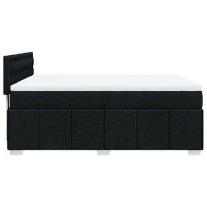 Κρεβάτι Boxspring με Στρώμα Μαύρο 140x200 εκ. Υφασμάτινο - Pakobazaar