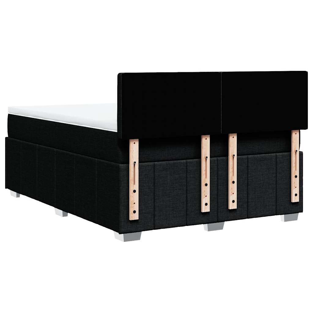 Κρεβάτι Boxspring με Στρώμα Μαύρο 140x200 εκ. Υφασμάτινο - Pakobazaar