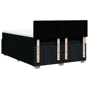 Κρεβάτι Boxspring με Στρώμα Μαύρο 140x200 εκ. Υφασμάτινο - Pakobazaar