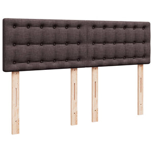 Κρεβάτι Boxspring με Στρώμα Σκούρο Καφέ 140x200 εκ Υφασμάτινο