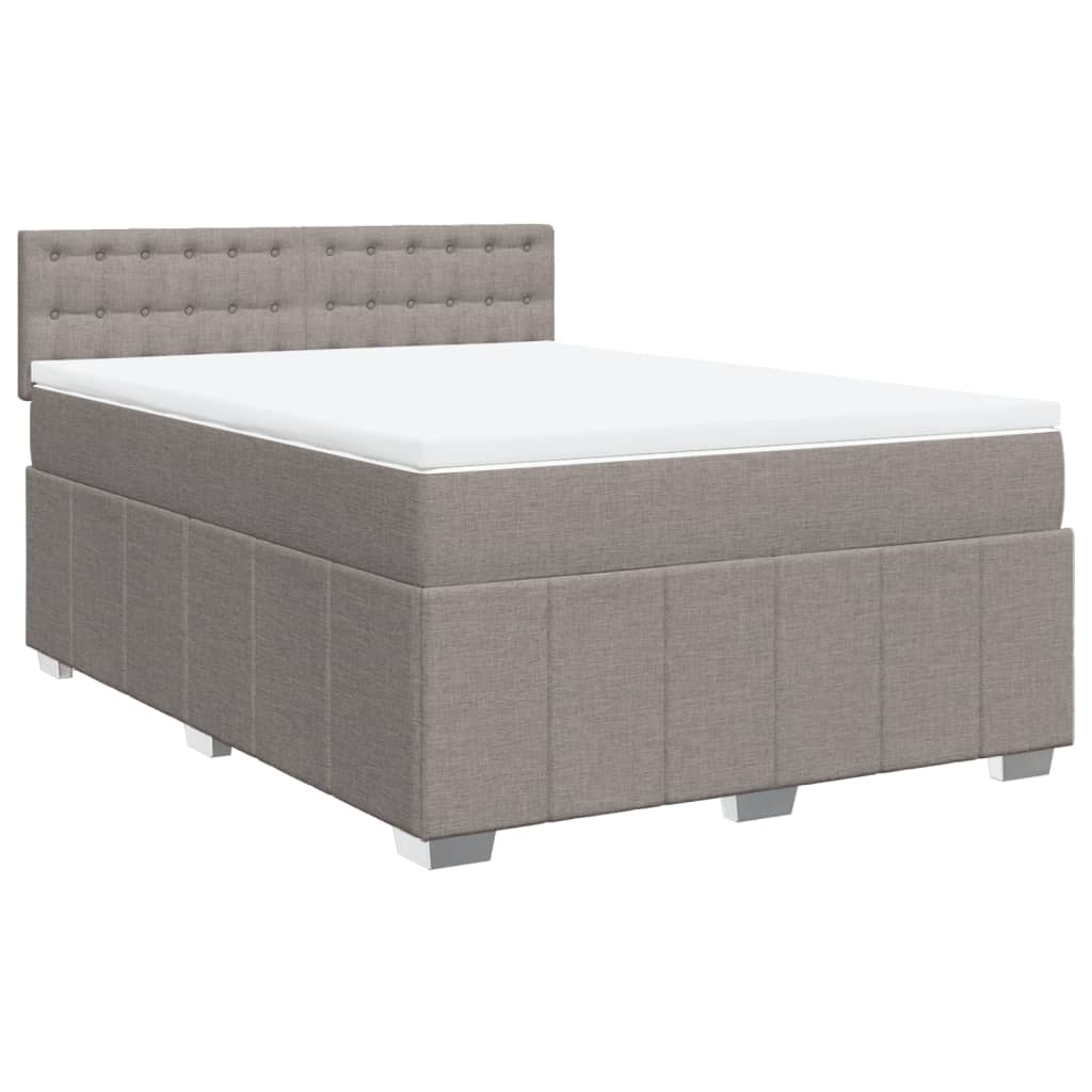 Κρεβάτι Boxspring με Στρώμα Taupe 140x200 εκ. Υφασμάτινο