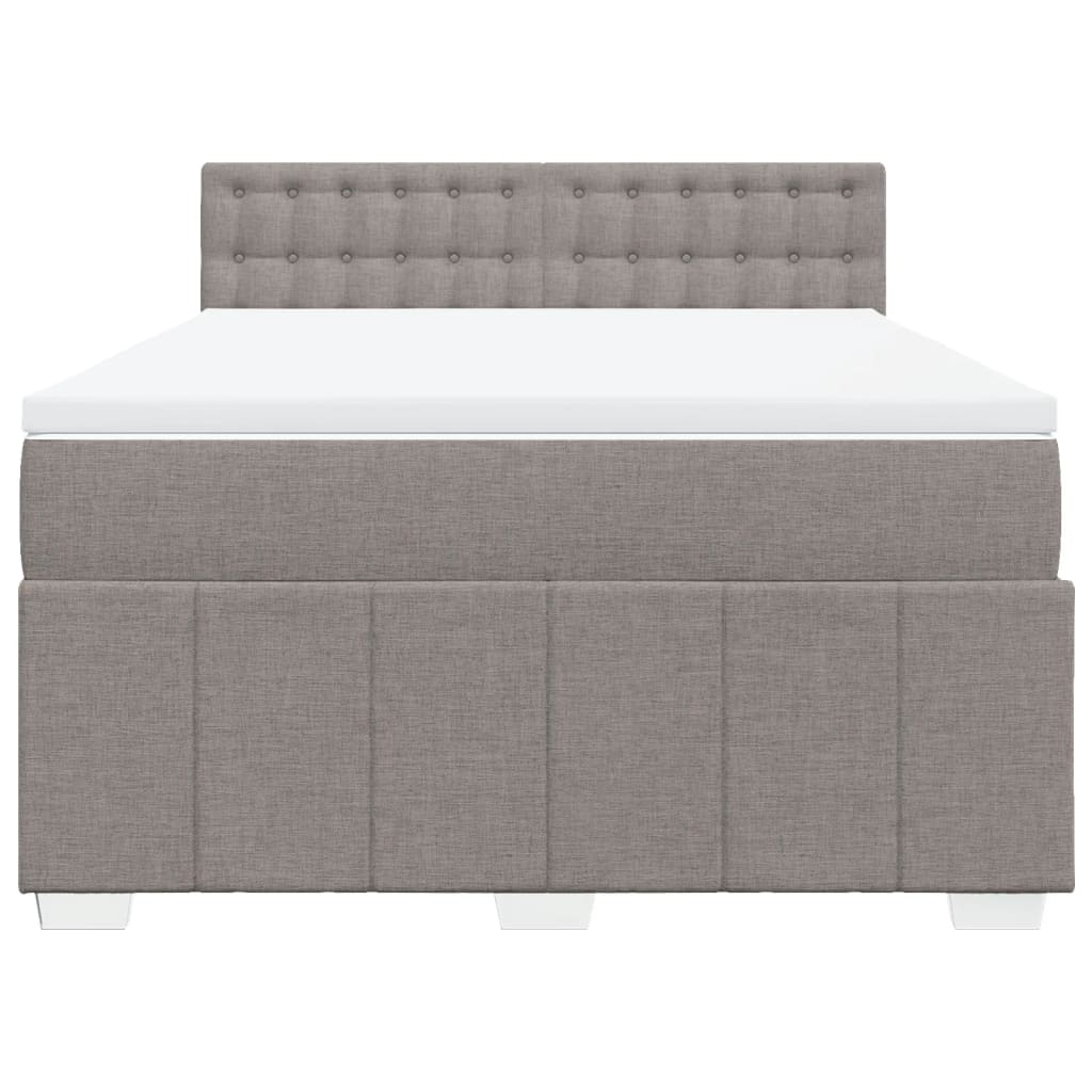 Κρεβάτι Boxspring με Στρώμα Taupe 140x200 εκ. Υφασμάτινο