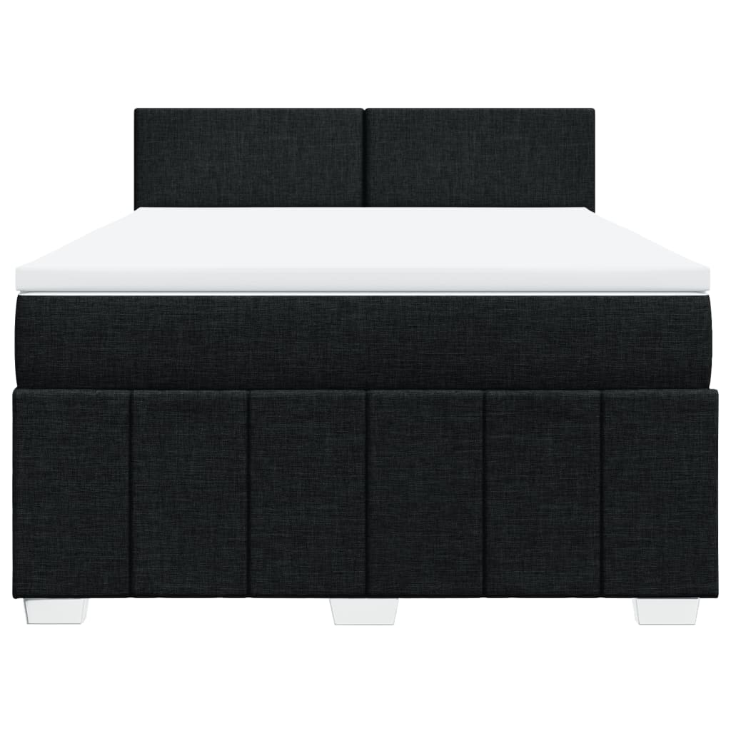 Κρεβάτι Boxspring με Στρώμα Μαύρο 160x200 εκ. Υφασμάτινο - Pakobazaar