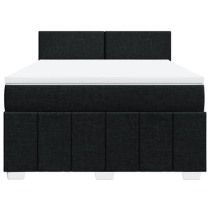 Κρεβάτι Boxspring με Στρώμα Μαύρο 160x200 εκ. Υφασμάτινο - Pakobazaar