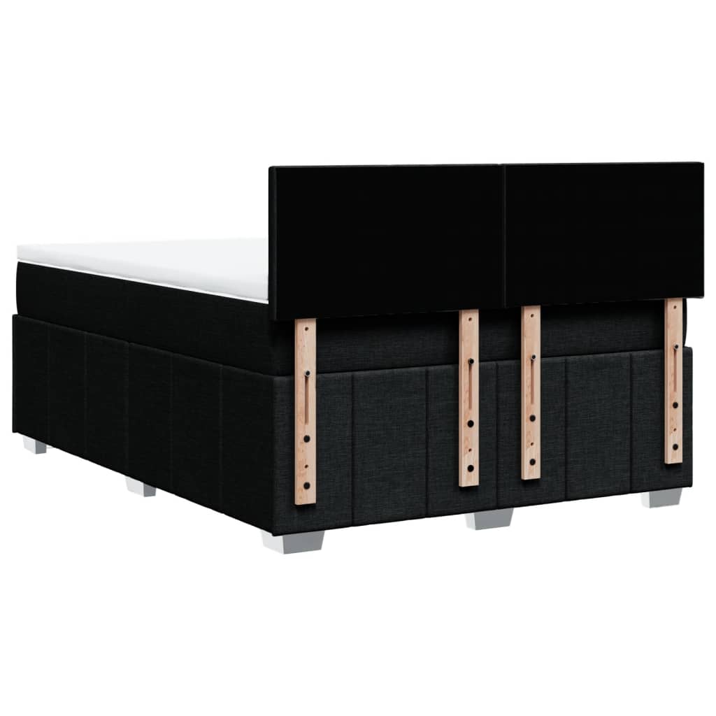 Κρεβάτι Boxspring με Στρώμα Μαύρο 160x200 εκ. Υφασμάτινο - Pakobazaar