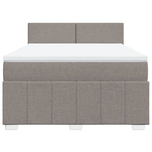 Κρεβάτι Boxspring με Στρώμα Taupe 160x200 εκ. Υφασμάτινο - Pakobazaar