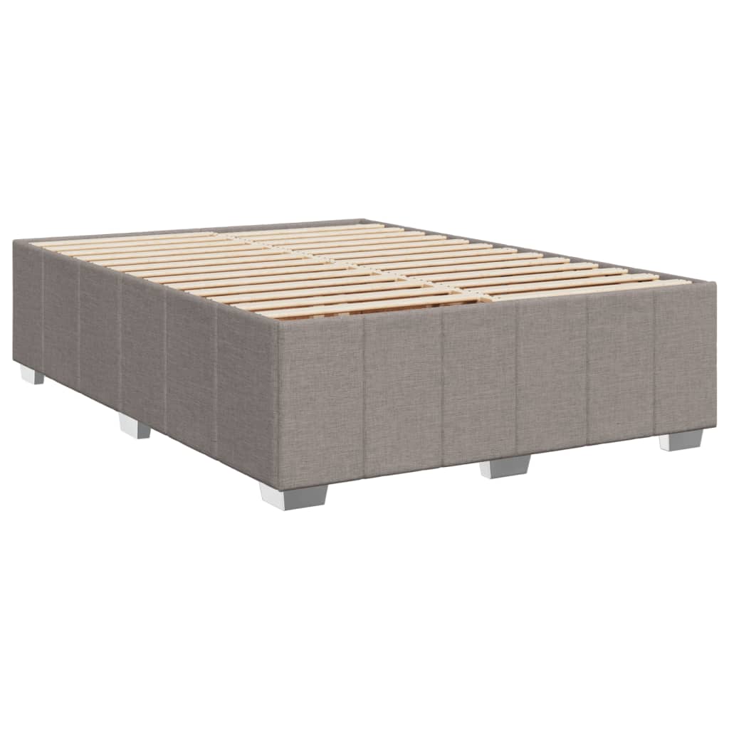 Κρεβάτι Boxspring με Στρώμα Taupe 160x200 εκ. Υφασμάτινο - Pakobazaar