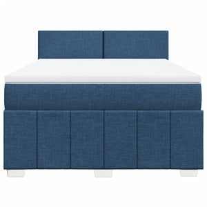 Κρεβάτι Boxspring με Στρώμα Μπλε 160x200 εκ. Υφασμάτινο - Pakobazaar