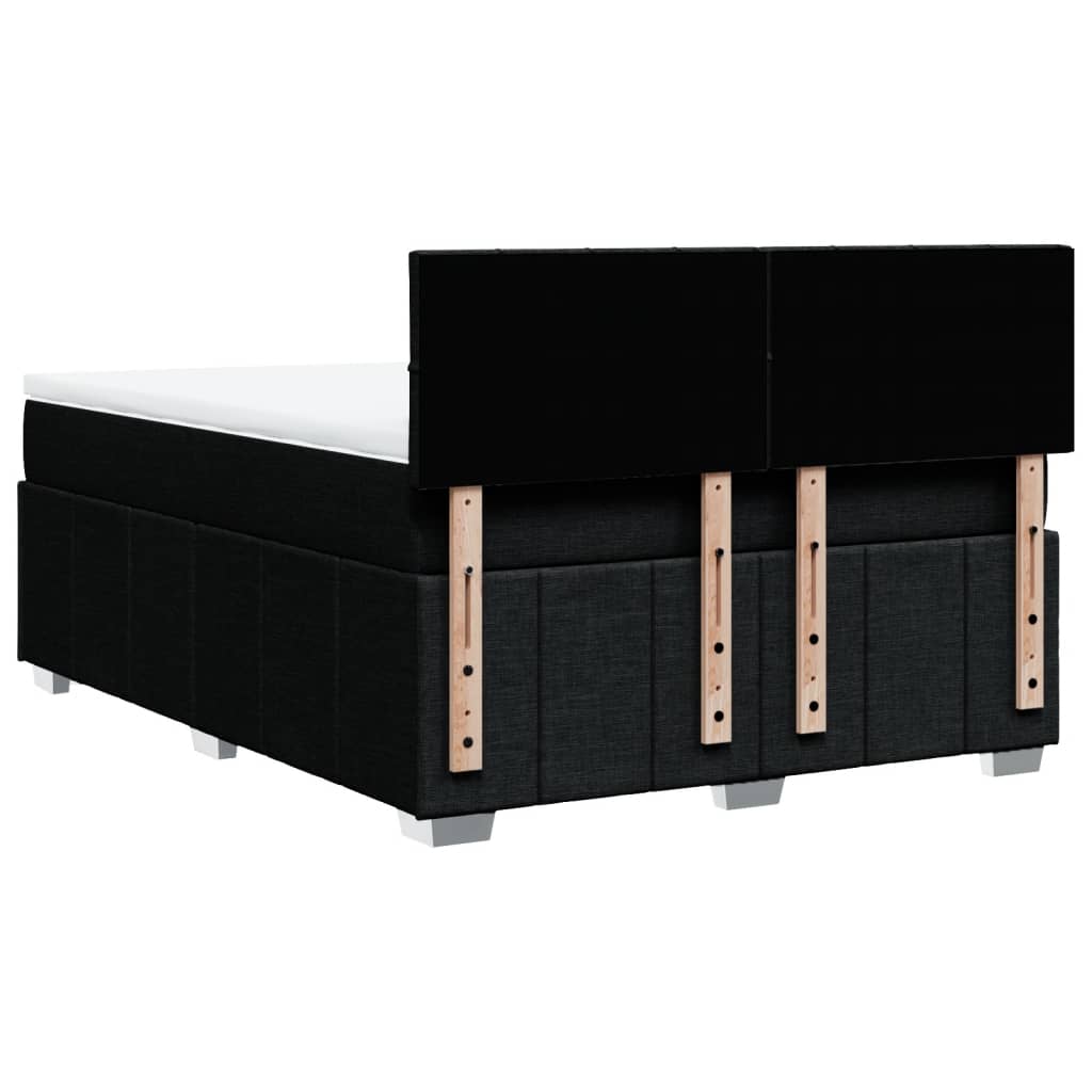Κρεβάτι Boxspring με Στρώμα Μαύρο 160x200 εκ. Υφασμάτινο - Pakobazaar