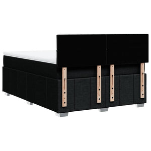 Κρεβάτι Boxspring με Στρώμα Μαύρο 160x200 εκ. Υφασμάτινο - Pakobazaar