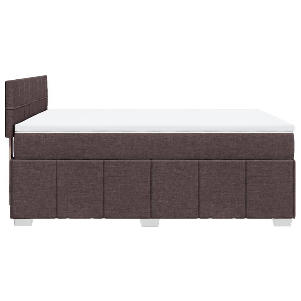 Κρεβάτι Boxspring με Στρώμα Σκούρο Καφέ 160x200 εκ Υφασμάτινο