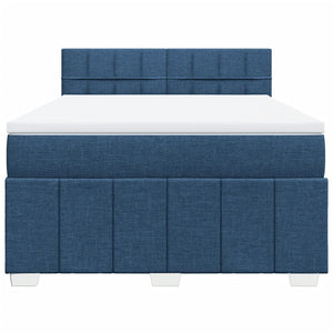 Κρεβάτι Boxspring με Στρώμα Μπλε 160x200 εκ. Υφασμάτινο - Pakobazaar