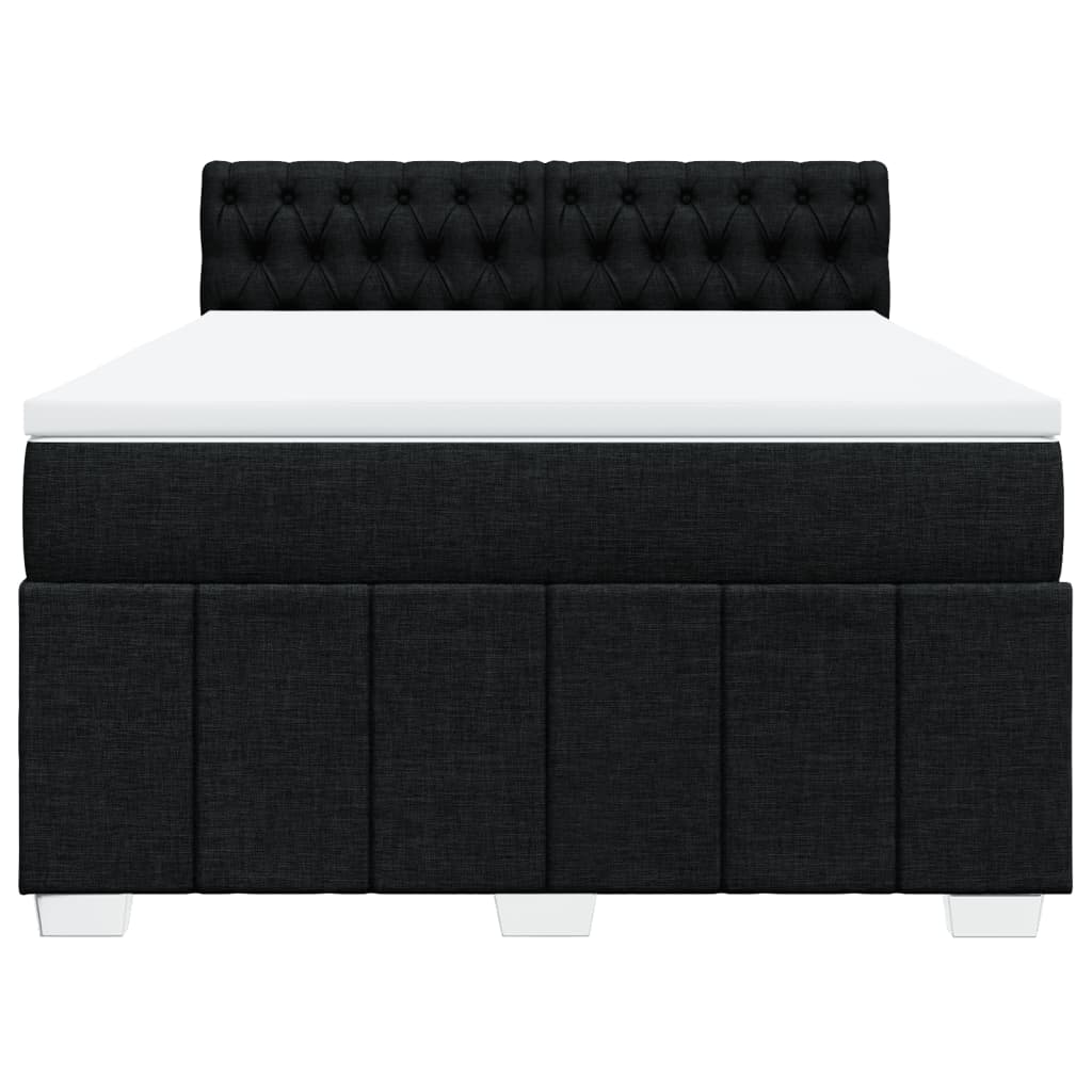 Κρεβάτι Boxspring με Στρώμα Μαύρο 160x200 εκ. Υφασμάτινο - Pakobazaar